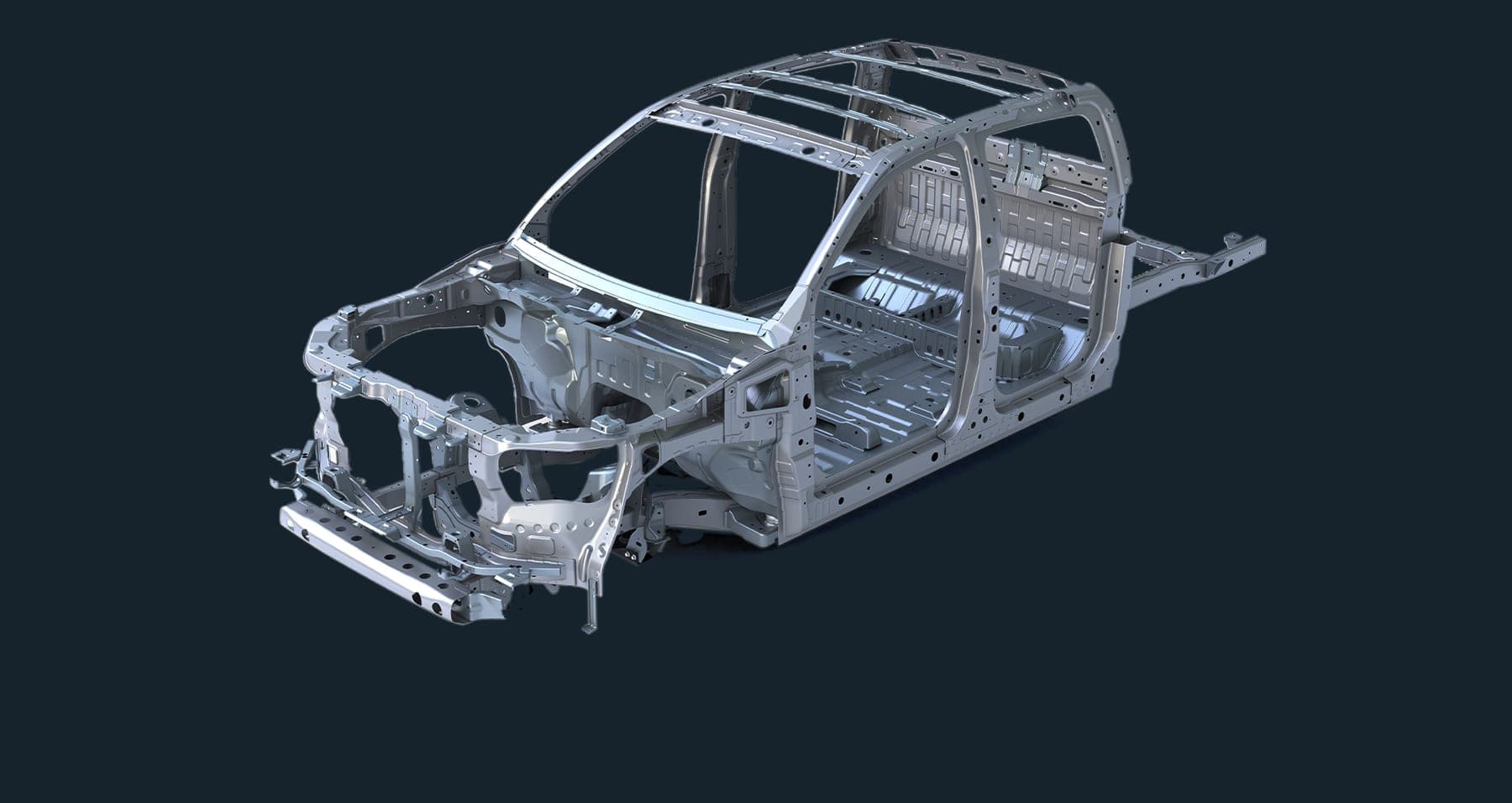 2026 MAXUS Interstellar L New Generation — Double Cab Diesel Pickup Truck for export, body-in-white showing the laser-welded roof