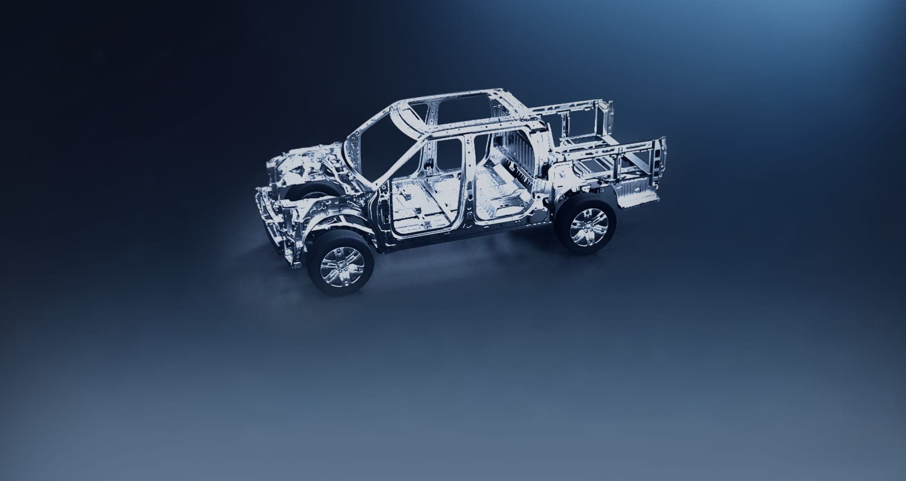 2027 MAXUS Interstellar X — Double Cab Diesel Pickup Truck for export, body-in-white showing the Star Bridge frame