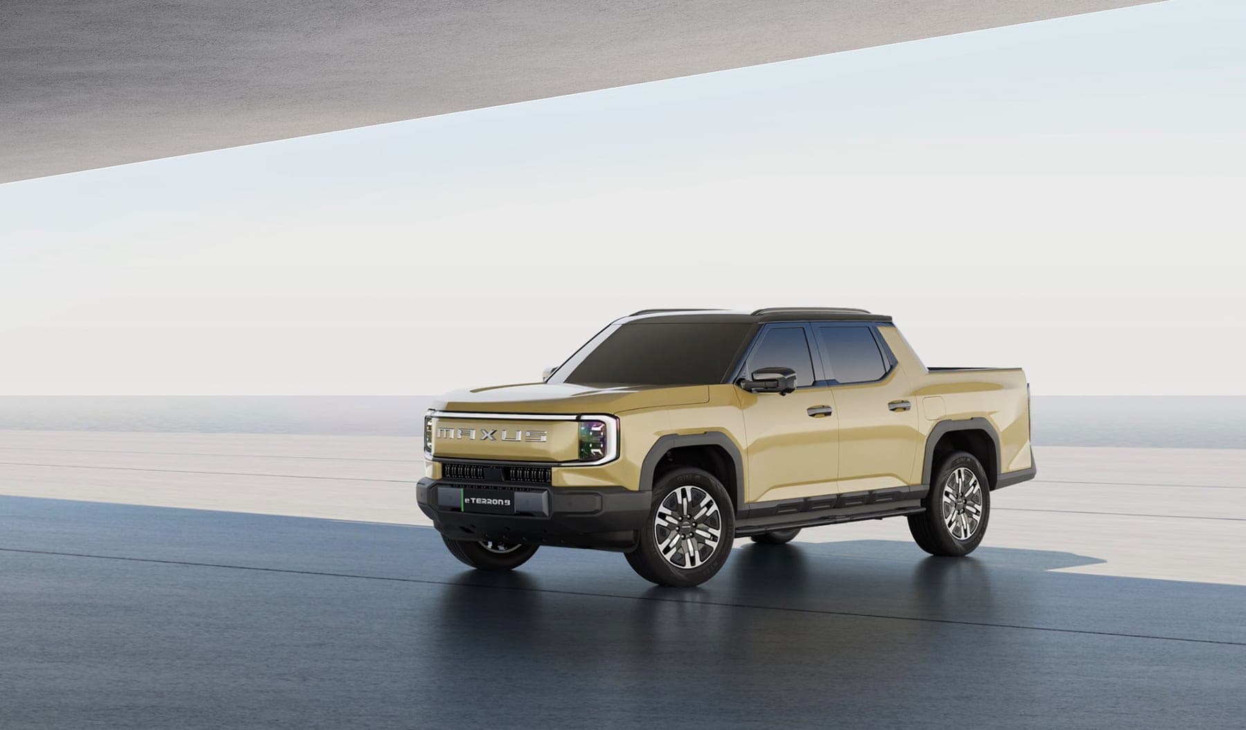 2026 MAXUS eTerron 9 — Double Cab Electric Pickup Truck for export, front three-quarter view