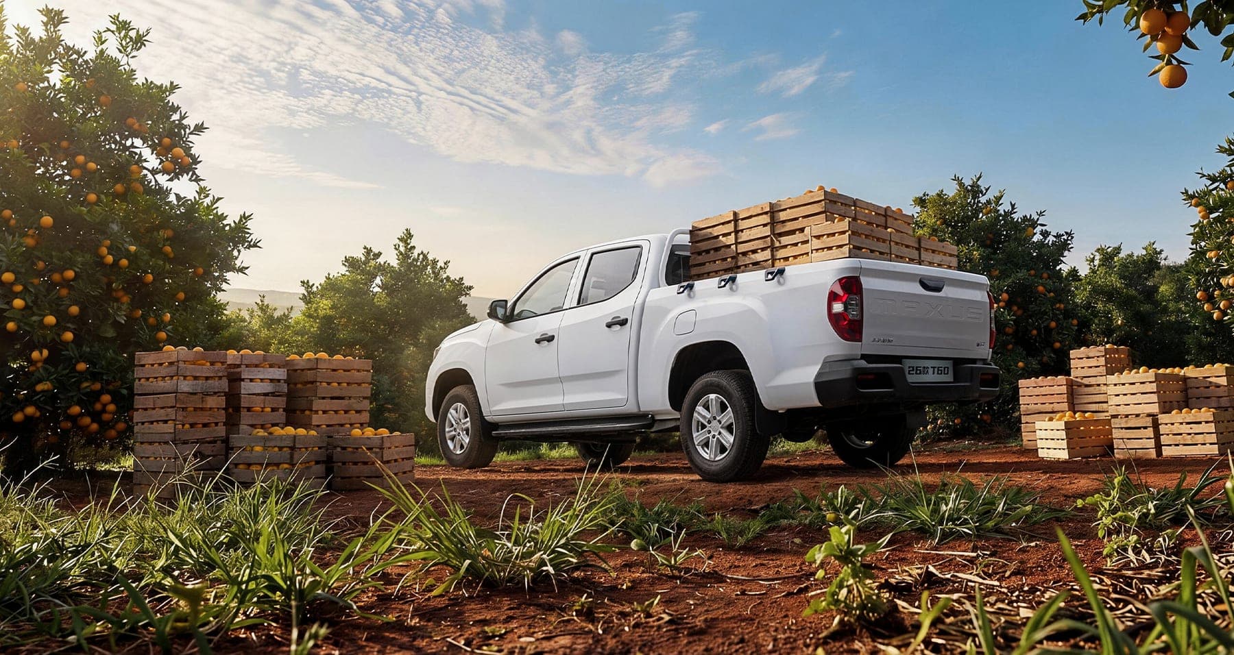 2026 MAXUS T60 — Double Cab Pickup Truck for export, loaded cargo box