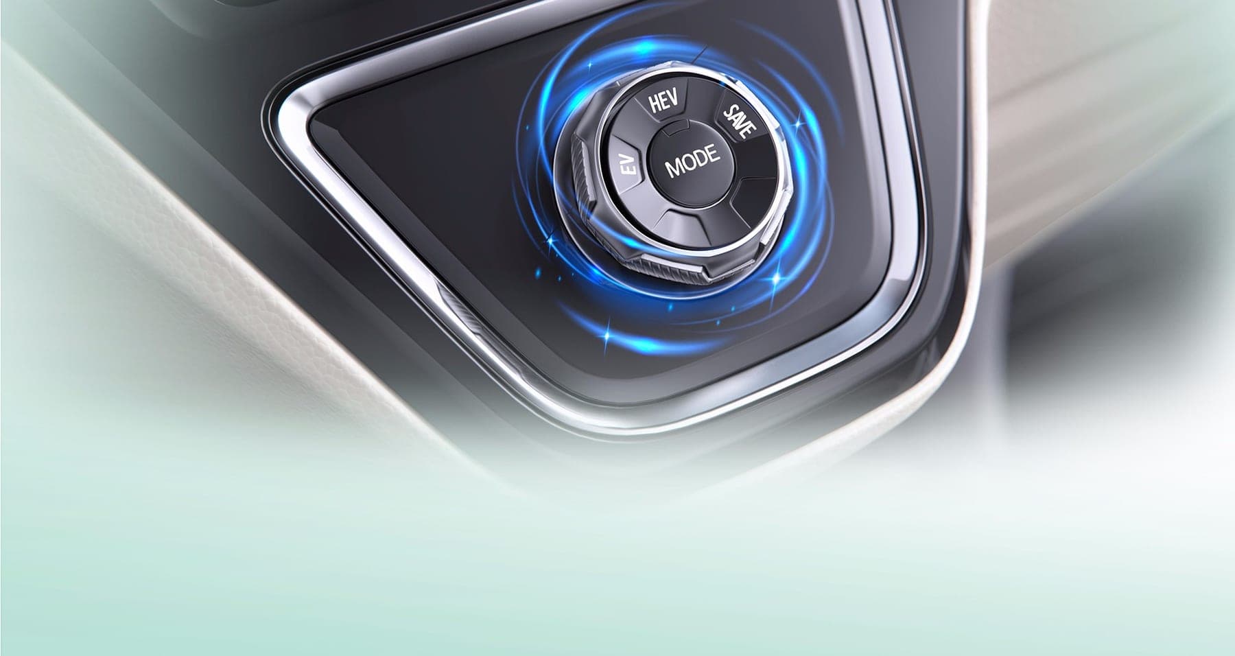 MAXUS Yuanjie DM-D Hybrid Van 2026 — فان هجين كبير وحافلة صغيرة للتصدير, مفتاح اختيار وضع القيادة الهجينة